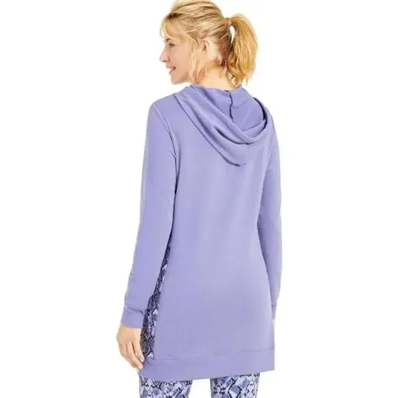 Ideology Plus Size Python-Panel Hoodie Sweatshirt - 1X, Luxe Iris - Picture 2 of 2